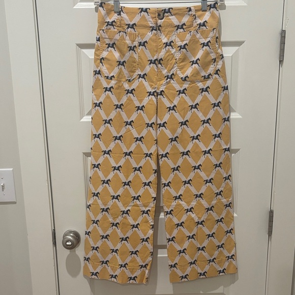 Maeve Pants - Maeve Colette Yellow Horse/Equestrian Print Pants